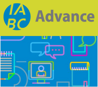 IABC Advance logo and graphic background