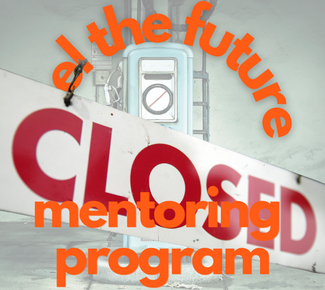Image of Gas Pump with IABC logo and the words: Fuel the Future Mentoring Program and a Closed sign on top