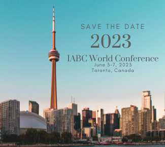 Skyline of Toronto, Canada with copy: Save the Date. 2023 IABC World Conference June 3-7, 2023 Toronto, Canada